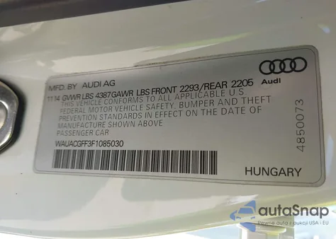 2015 Audi A3 1.8T Premium z USA, uszkodzony, nr VIN WAUACGFF3F1085030